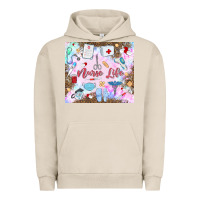 Pigment French Oak nurse life Urban Hoodie - MaliasSmallBusiness
