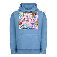 Pigment Pebble Blue nurse life Urban Hoodie - MaliasSmallBusiness