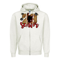 Oatmeal Heather senior 2023 Zipper Hoodie - Zillion Design Studio