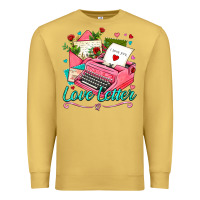 Antique Gold love letter with typewriter Premium Sweatshirt - AdoDesignShop