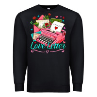 Black love letter with typewriter Premium Sweatshirt - AdoDesignShop