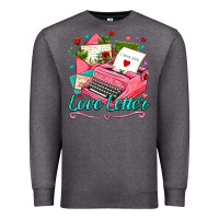 Charcoal Heather love letter with typewriter Premium Sweatshirt - AdoDesignShop
