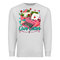 Dove Grey love letter with typewriter Premium Sweatshirt - AdoDesignShop