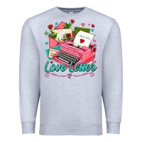 Heather Grey love letter with typewriter Premium Sweatshirt - AdoDesignShop