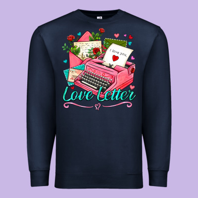 Love Letter With Typewriter Premium Sweatshirt Designed By Adodesignshop