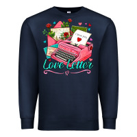 Navy love letter with typewriter Premium Sweatshirt - AdoDesignShop