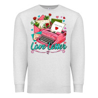 Oatmeal Heather love letter with typewriter Premium Sweatshirt - AdoDesignShop