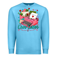 Ocean Blue love letter with typewriter Premium Sweatshirt - AdoDesignShop