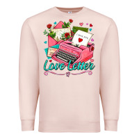 Pale Pink love letter with typewriter Premium Sweatshirt - AdoDesignShop