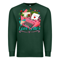 Sports Green love letter with typewriter Premium Sweatshirt - AdoDesignShop