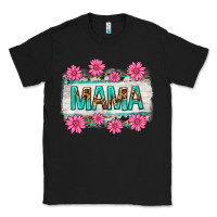 Black mama leopard with turquoise background Classic Tee - texasbilliewilder
