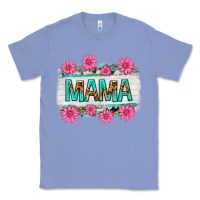 Colony Blue mama leopard with turquoise background Classic Tee - texasbilliewilder