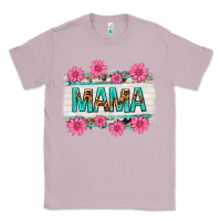 Lilac mama leopard with turquoise background Classic Tee - texasbilliewilder