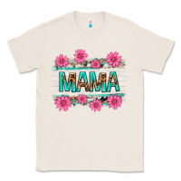 Natural mama leopard with turquoise background Classic Tee - texasbilliewilder