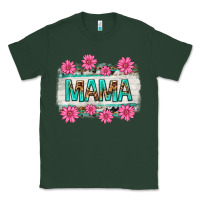 Sports Green mama leopard with turquoise background Classic Tee - texasbilliewilder
