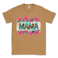 Toasted Coconut mama leopard with turquoise background Classic Tee - texasbilliewilder