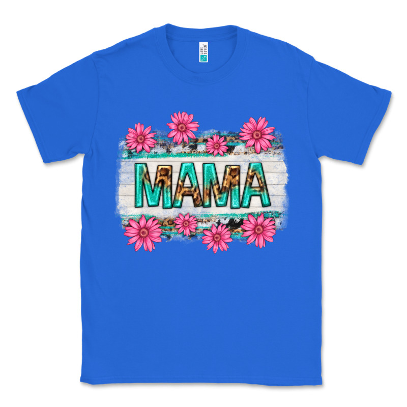 Mama Leopard With Turquoise Background Classic Tee by texasbilliewilder | Teevron