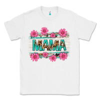 White mama leopard with turquoise background Classic Tee - texasbilliewilder