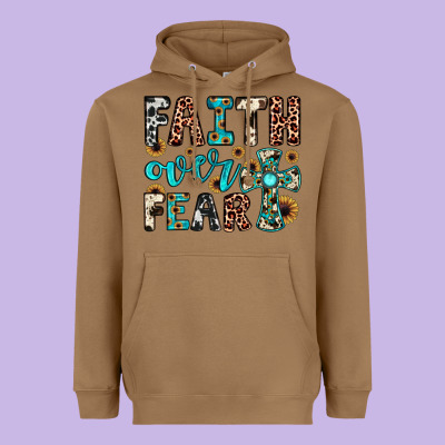 Faith Over Fear Heavyweight Hoodie Designed By Jahusdesignshop