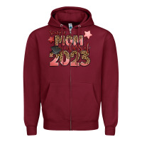 Burgundy senior mom class of 2023 Zipper Hoodie - Zillion Design Studio