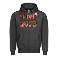 Charcoal Heather senior mom class of 2023 Zipper Hoodie - Zillion Design Studio