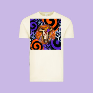 Halloween Bull Skull Vintage Tee Designed By Barkaloodesign