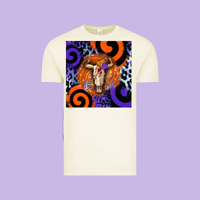 Halloween Bull Skull Vintage Tee Designed By Barkaloodesign