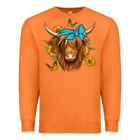 Carrot sunflower long haired cow Premium Sweatshirt - Jasminsmagicworld