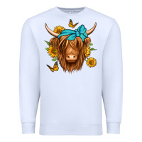 White sunflower long haired cow Premium Sweatshirt - Jasminsmagicworld