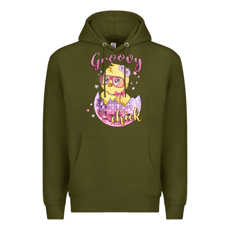Groovy Chick Easter Premium Hoodie by MaliasSmallBusiness | Teevron