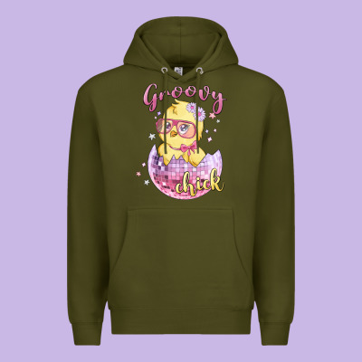 Groovy Chick Easter Premium Hoodie Designed By Maliassmallbusiness