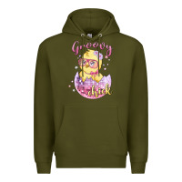 Army Green groovy chick easter Premium Hoodie - MaliasSmallBusiness
