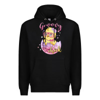 Black groovy chick easter Premium Hoodie - MaliasSmallBusiness