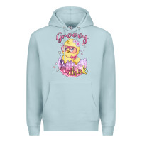 Blue Mist groovy chick easter Premium Hoodie - MaliasSmallBusiness