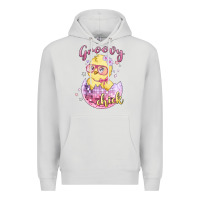 Dove Grey groovy chick easter Premium Hoodie - MaliasSmallBusiness