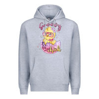 Heather Grey groovy chick easter Premium Hoodie - MaliasSmallBusiness