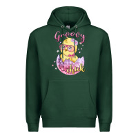 Sports Green groovy chick easter Premium Hoodie - MaliasSmallBusiness