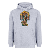 Heather Grey leopard cross  sunflower Heavyweight Hoodie - JahusDesignShop