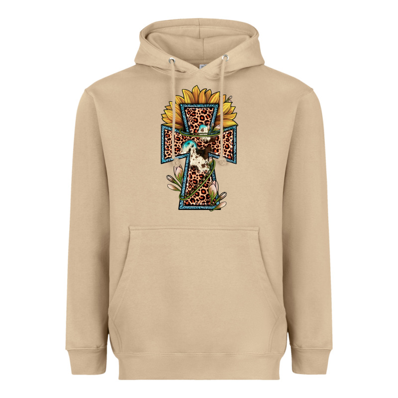 Leopard Cross  Sunflower Heavyweight Hoodie by JahusDesignShop | Teevron