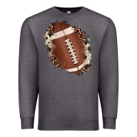 Charcoal Heather football cowhide leopard patch Premium Sweatshirt - JahusDesignShop