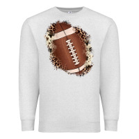 Oatmeal Heather football cowhide leopard patch Premium Sweatshirt - JahusDesignShop