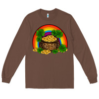 Chestnut st patricks shamrock gold leopard rainbow Long Sleeve Tee - RanaPortraitStore