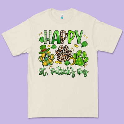 Happy St. Patricks Day Paws Premium Tee Designed By Artiststas