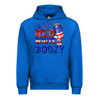 Cobalt red white boozy Urban Hoodie - NancyCooperArtShop