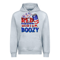 Heather Grey red white boozy Urban Hoodie - NancyCooperArtShop
