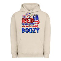 Pigment French Oak red white boozy Urban Hoodie - NancyCooperArtShop