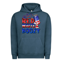 Pigment Midnight Navy red white boozy Urban Hoodie - NancyCooperArtShop