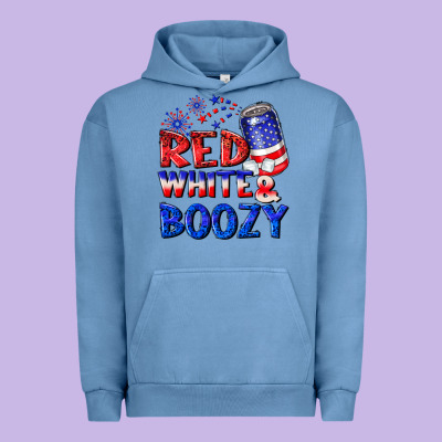 Red White Boozy Urban Hoodie Designed By Nancycooperartshop
