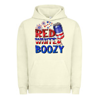 Pigment Pistachio red white boozy Urban Hoodie - NancyCooperArtShop