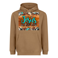 Toasted Coconut jesus loves you Heavyweight Hoodie - JahusDesignShop